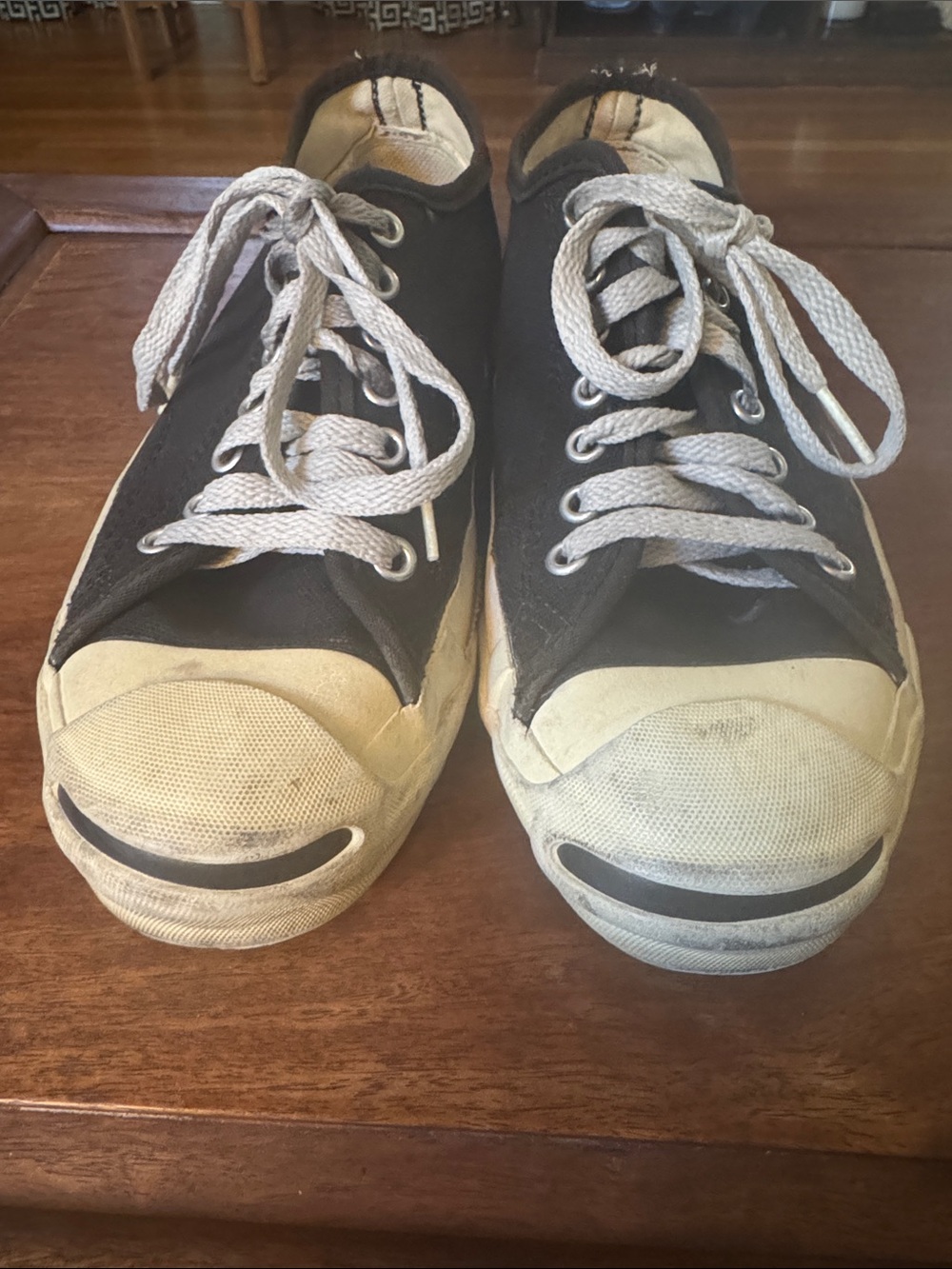 Converse Black Canvas Low-Top Sneakers with Cream Accents - Picture 7 of 7
